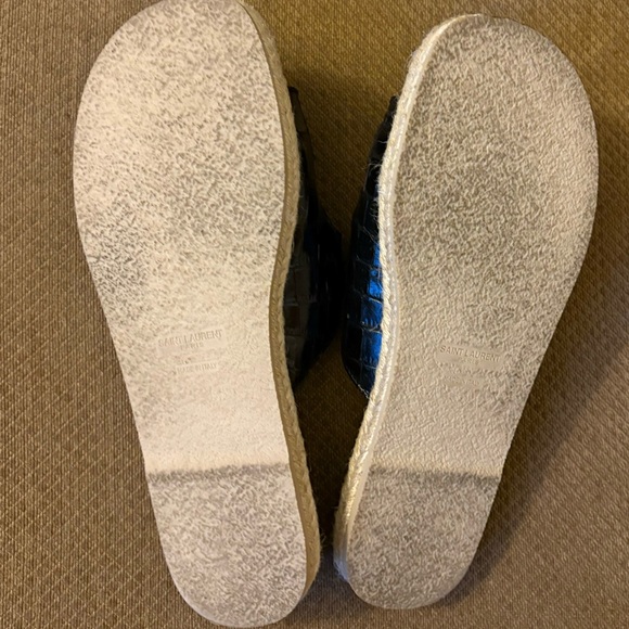 Pre-owned authentic Saint Laurent black double stray espadrilles - Picture 11 of 13